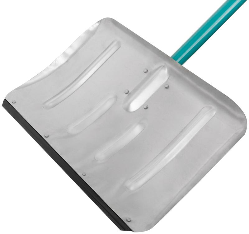 Лопата для уборки снега тротуарная 500х330х1320мм алюм. черенок; сталь оцинк. КУРС 68127