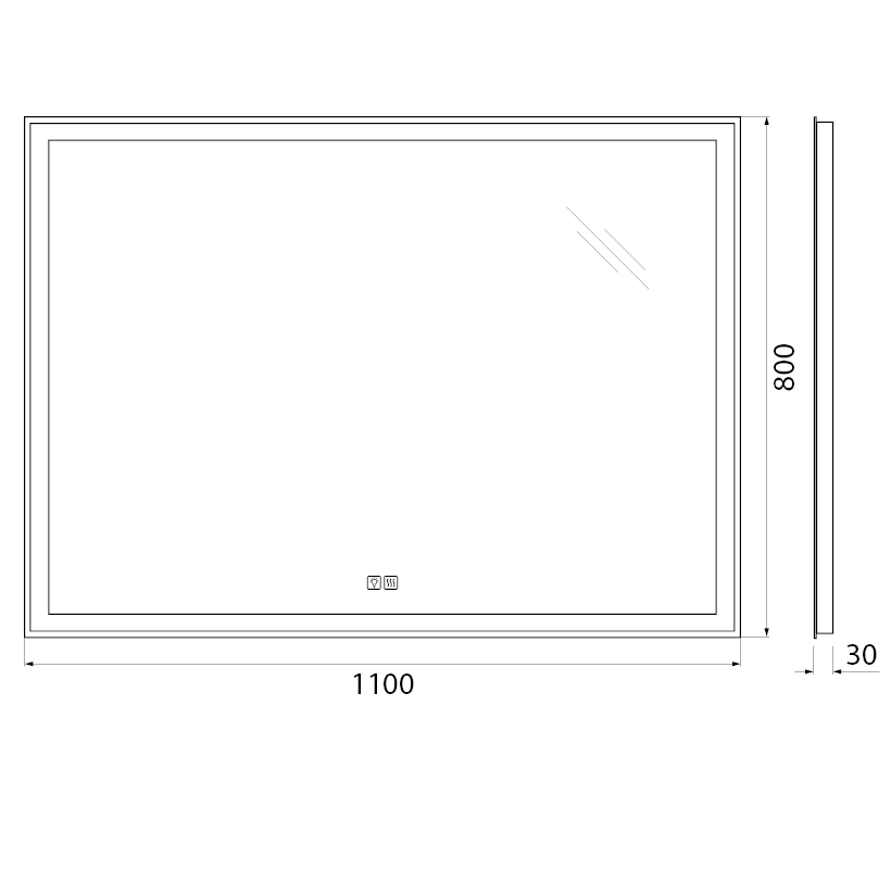 Зеркало BelBagno SPC-GRT-1100-800-LED-TCH-WARM