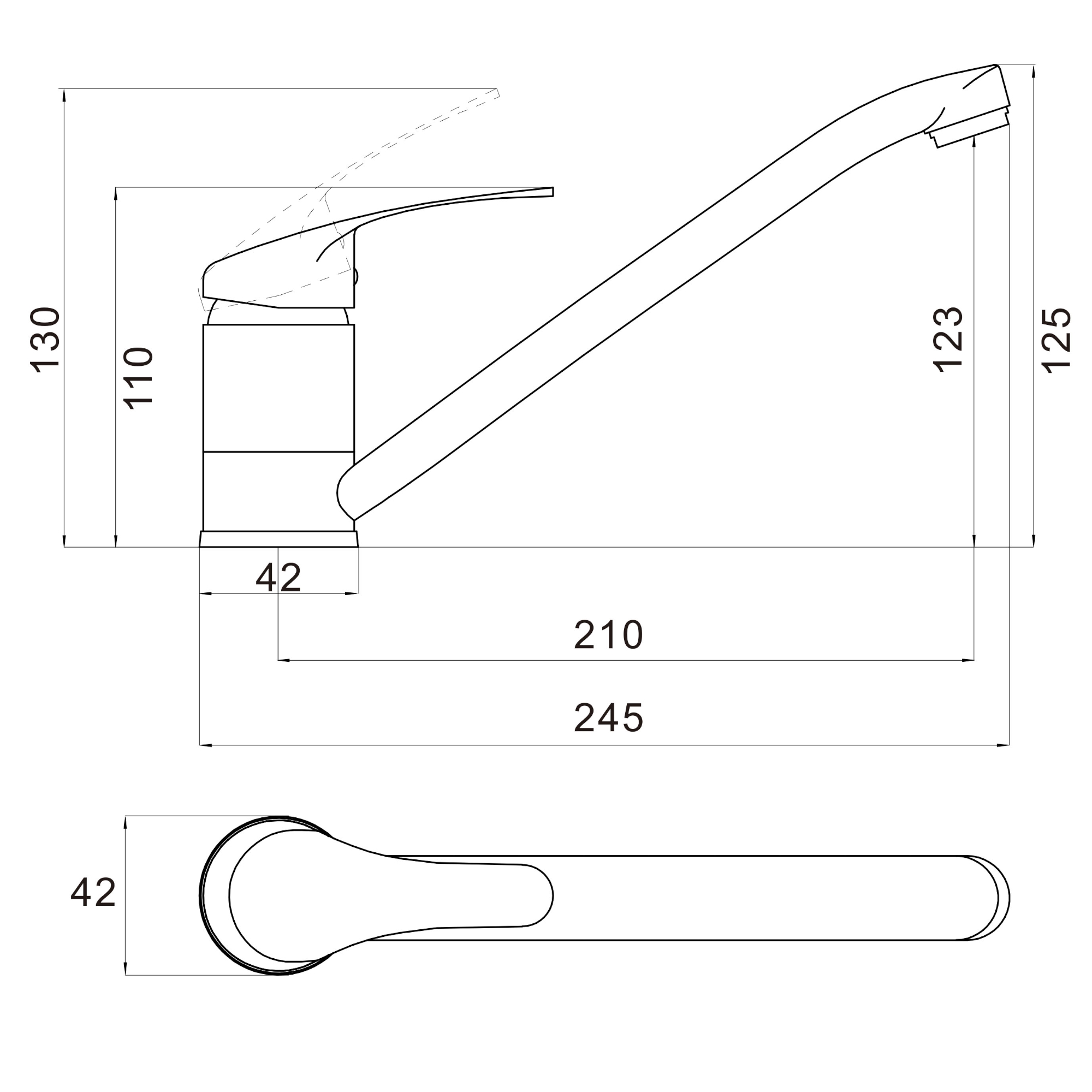 Смеситель для кухни Savol S-T4901-1, хром