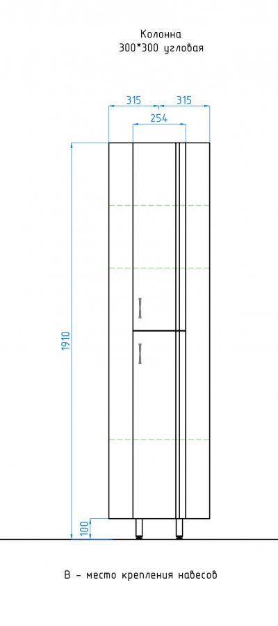 Колонна 300*300 угловая