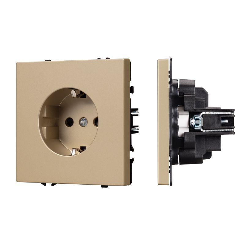 Механизм электрической розетки SCT-NOBE-MEU1-SFPL-GD 230В 16А Arlight 054278