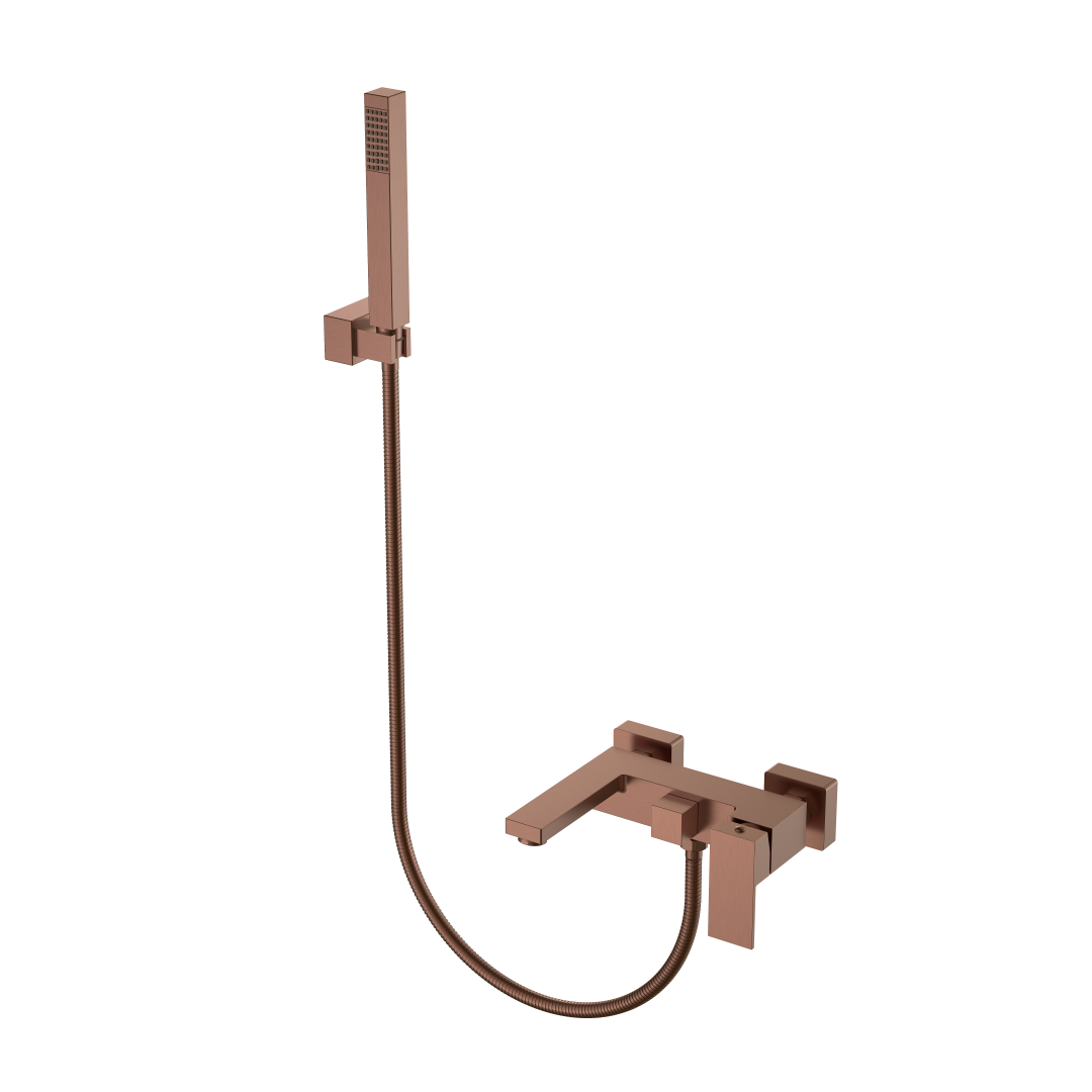 Смеситель для ванны с душем Qubic Brushed Bronze