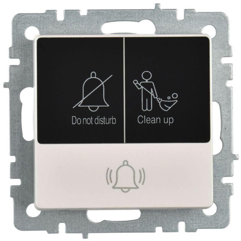 Кнопка звонка BRITE 10А ВС10-1-9-БрЖ для отелей с индик. механизм жемчуж. IEK BR-V14-2-10-K36