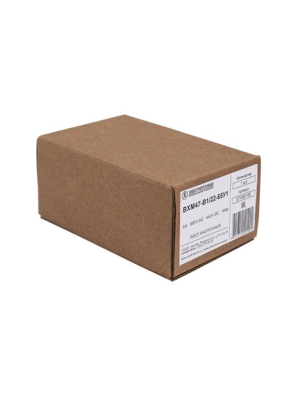 Пост управления BXM47-B1/22-65У1 1 грибовидная кнопка с фиксацией 1C1NO1NC красн. Электротехник ET020102
