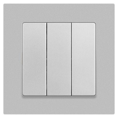 Выключатель 3-кл. СП Accent 6-106-03 10А IP20 250В AL/CU алюм. Intro Б0063536