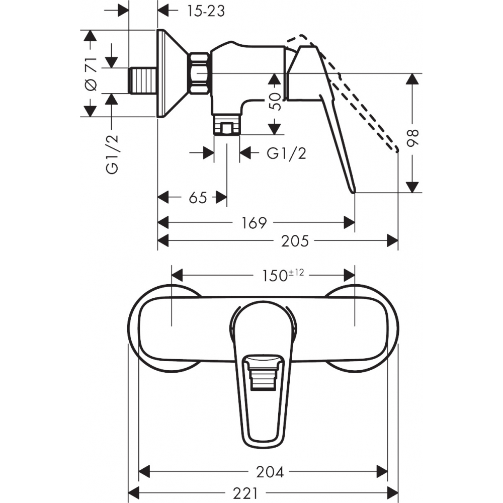 Смеситель Hansgrohe Novus Loop 71360000 для душа