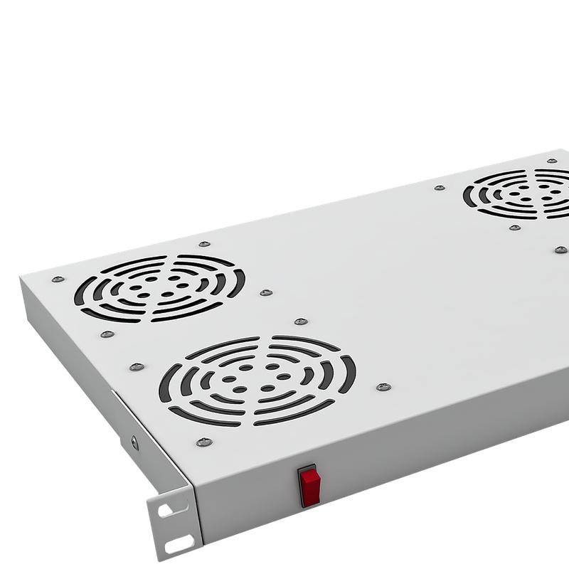 Модуль вентиляторный 19дюйм 4 вентилятора выключатель RAL 7035 сер. SYSMATRIX FU 0017.700