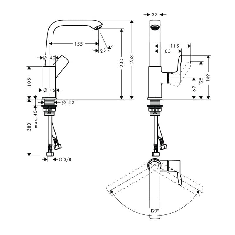 Смеситель Hansgrohe Metris 31187000 для раковины