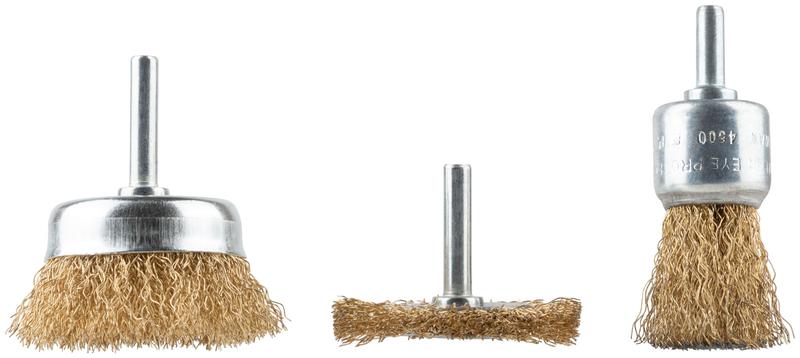 Набор корщеток со штифтом (колесо 50мм/чашка 50мм/венчик 25мм) (3 предмета) КУРС 38561