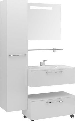 Тумба под раковину De Aqua Квадро-2 80 белый (подкатная 1 ящик)