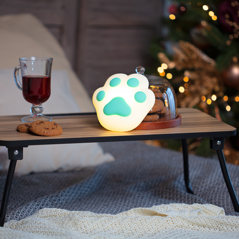 Ночник силиконовый Кошачья лапа бирюзовый