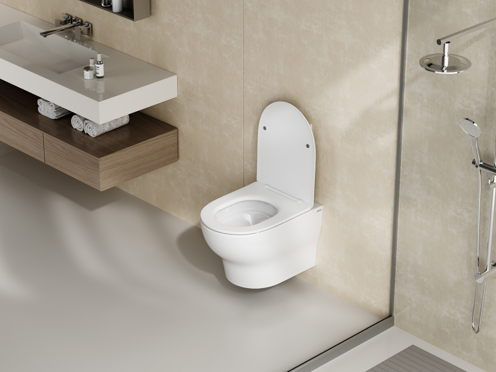 Унитаз ABBER Bequem AC1128 подвесной белый, безободковый, смыв торнадо