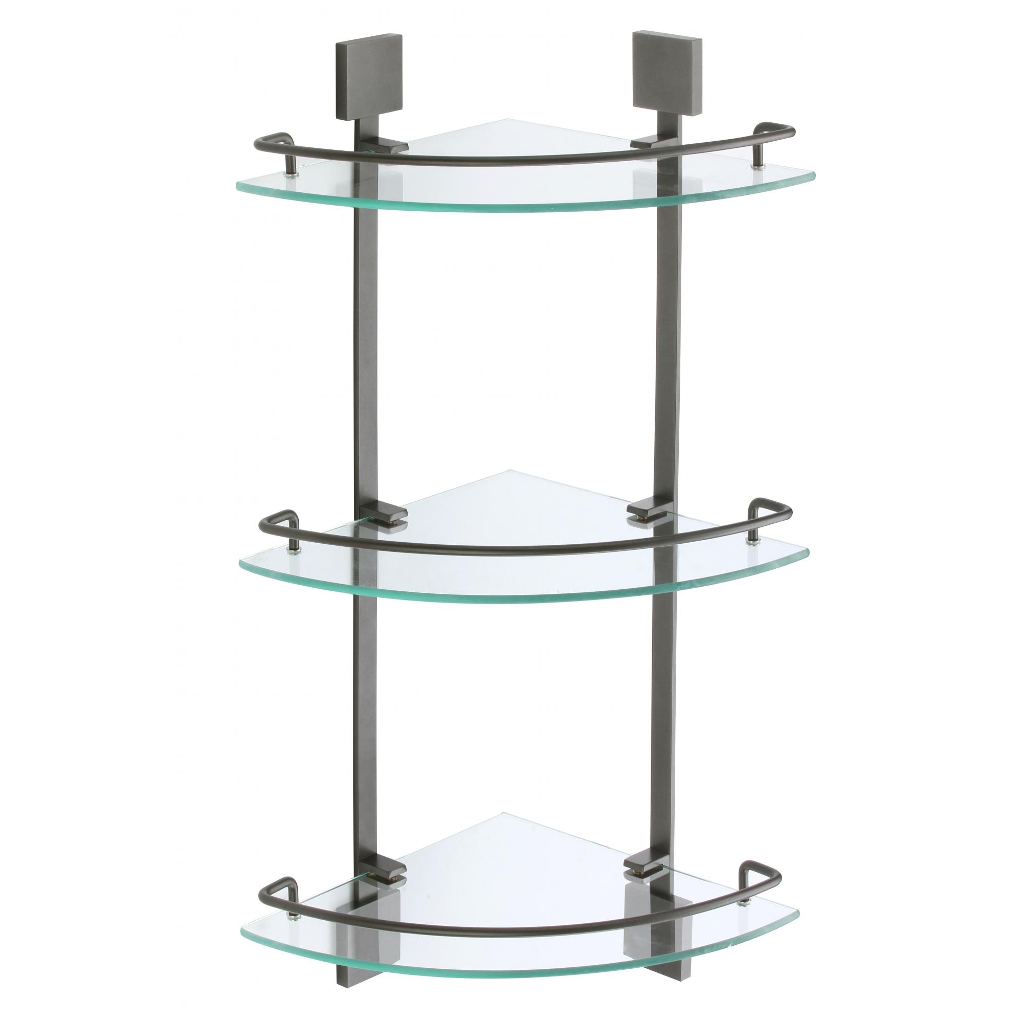 Полка угловая стеклянная Savol S-065322Q-3, графит