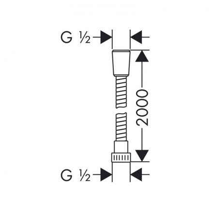 Душевой шланг Hansgrohe Metaflex 2.0 m 28264000