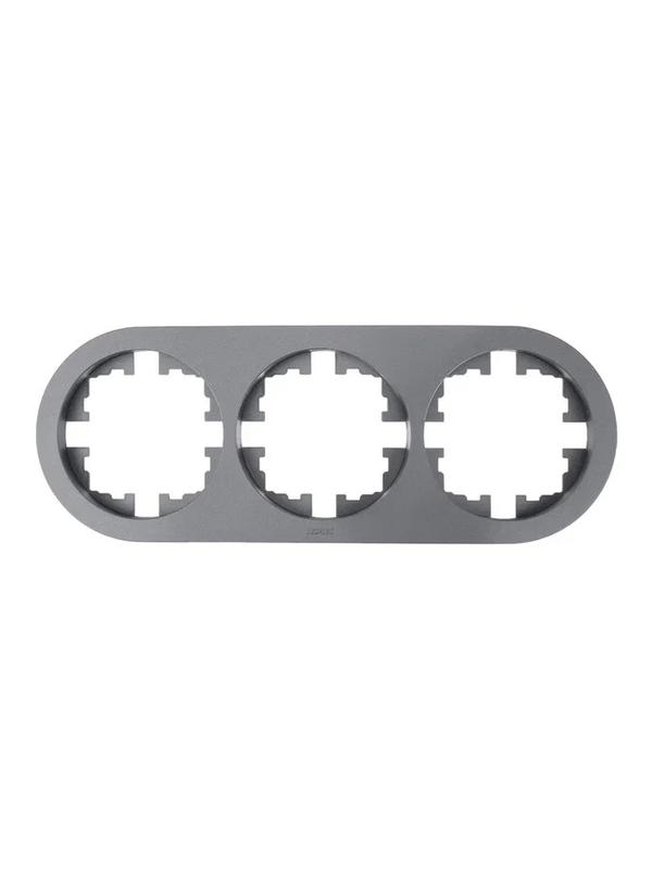 Рамка 3-м OSEN горизонт. круглая сер. матов. LEZARD 744-7400-148
