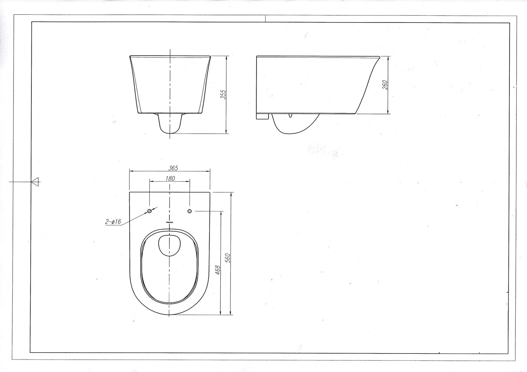 Унитаз подвесной ARROW AEB21602H, безободковый, белый