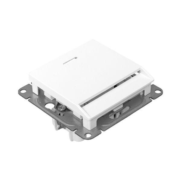 Выключатель карточный Эпика с подсветкой механизм бел. EKF UP1-SWW-card