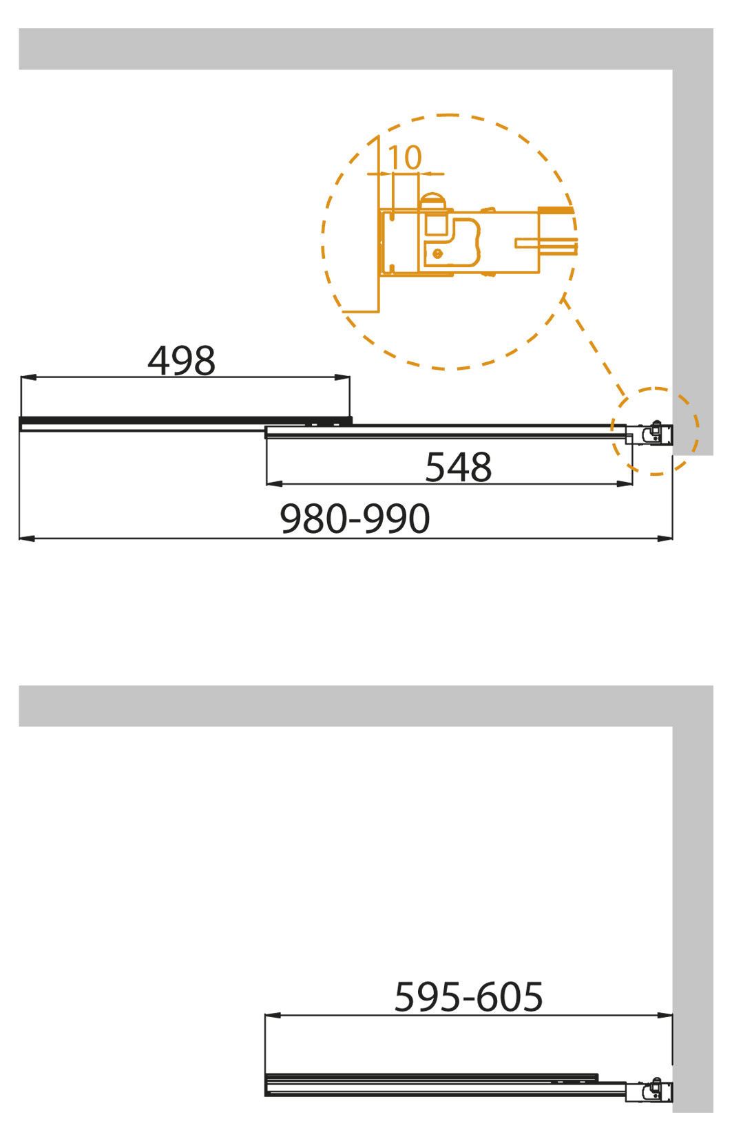 Душевая шторка на ванну CEZARES SLIDER-VF-11-100/150-C-Cr