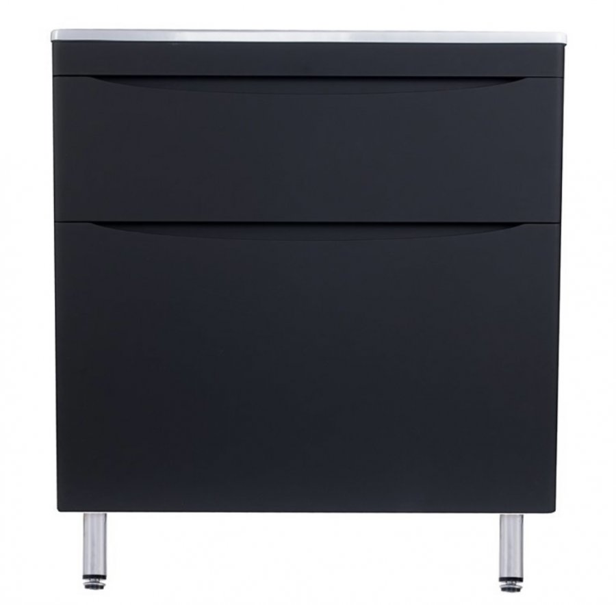 Тумба напольная "Бергамо мини 90" (2 ящ.) Люкс антискрейтч черный, PLUS