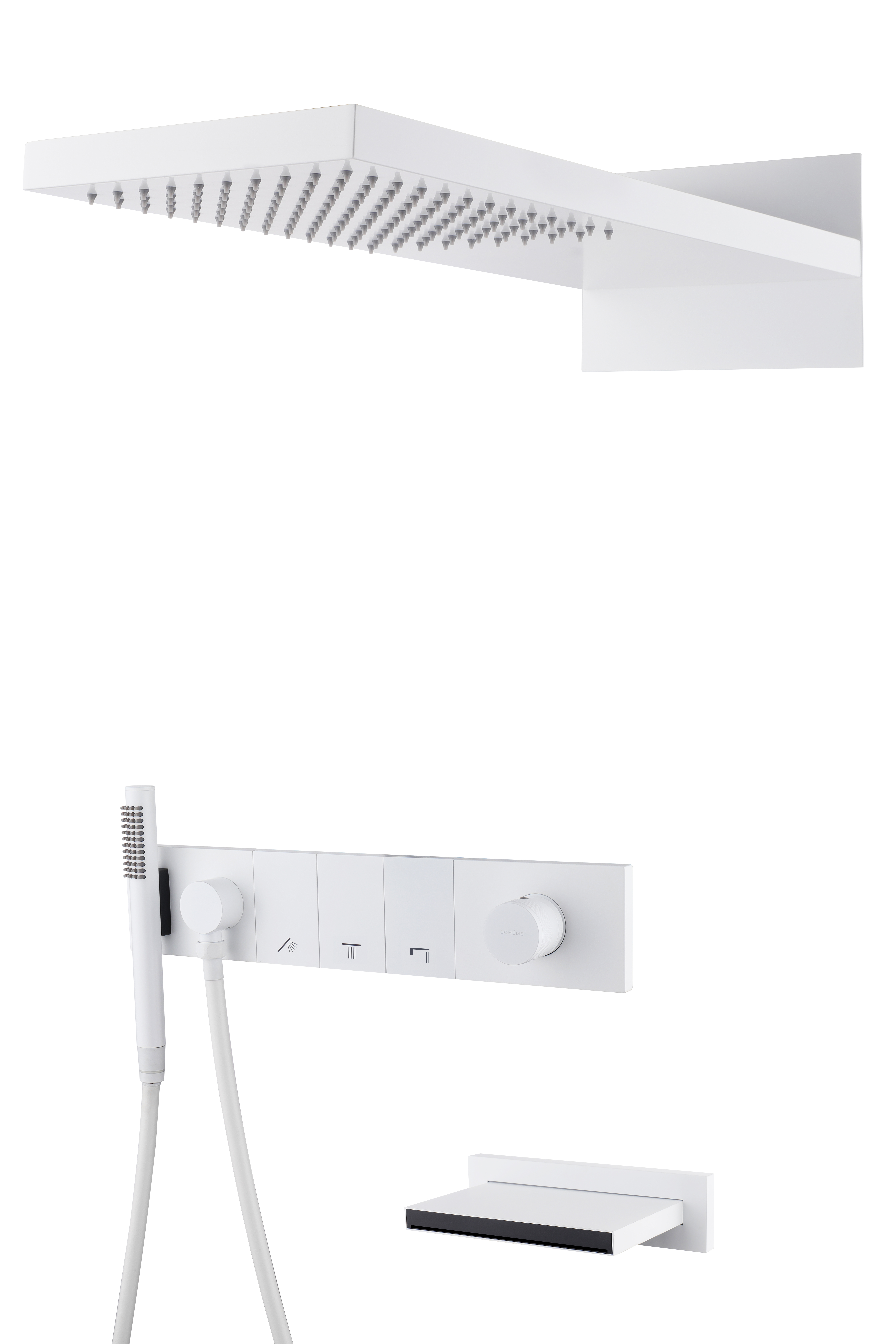 Встроенная душевая система  ZODIAC с термостатом, трехпозиционная GUN METAL