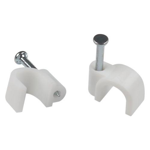 Скоба крепежная круглая 9мм пластик. бел. (уп.50шт) Эра Б0066615