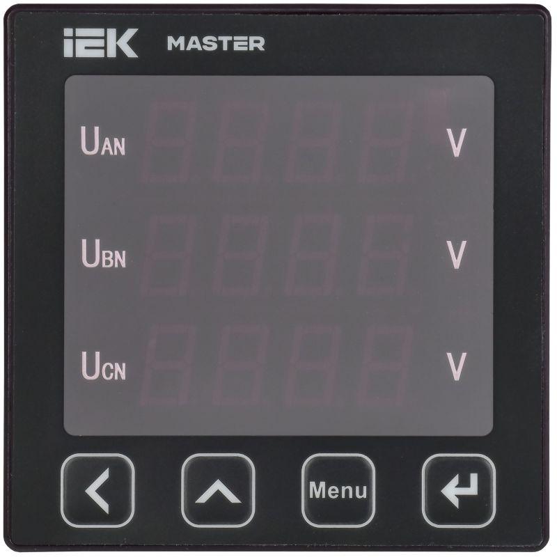 Вольтметр цифровой щитовой 3ф RS-485 96х96 LED MASTER IEK MI-DV21-6-3-1-LED