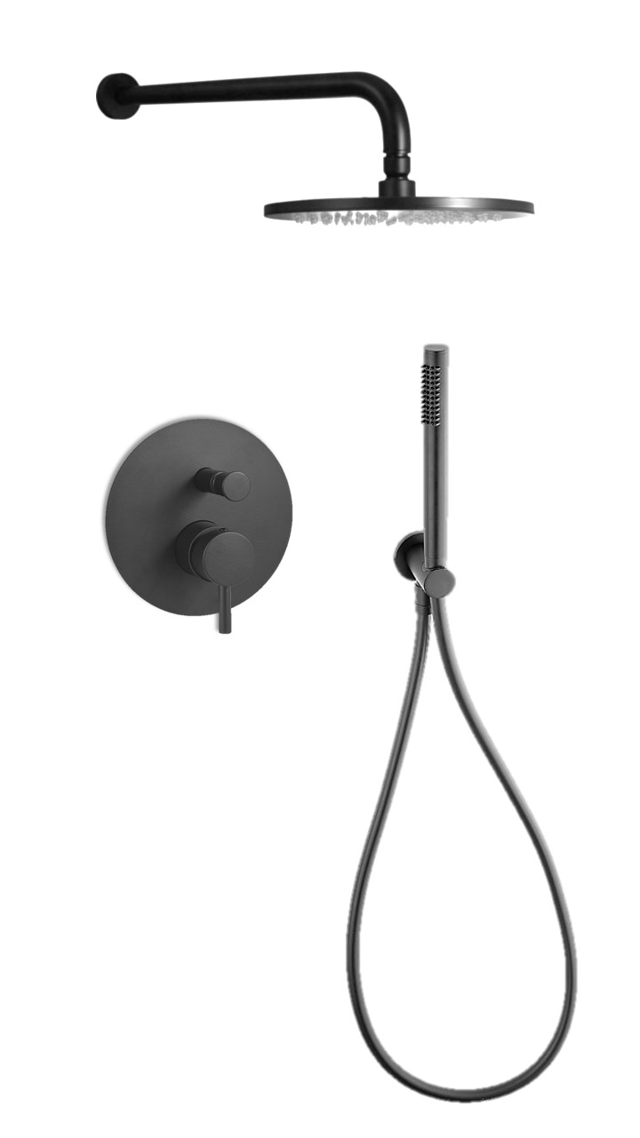 Смеситель встраиваемый для душа на 2 выход Paffoni LIGHT LIG015NO встраиваемый Черный матовый