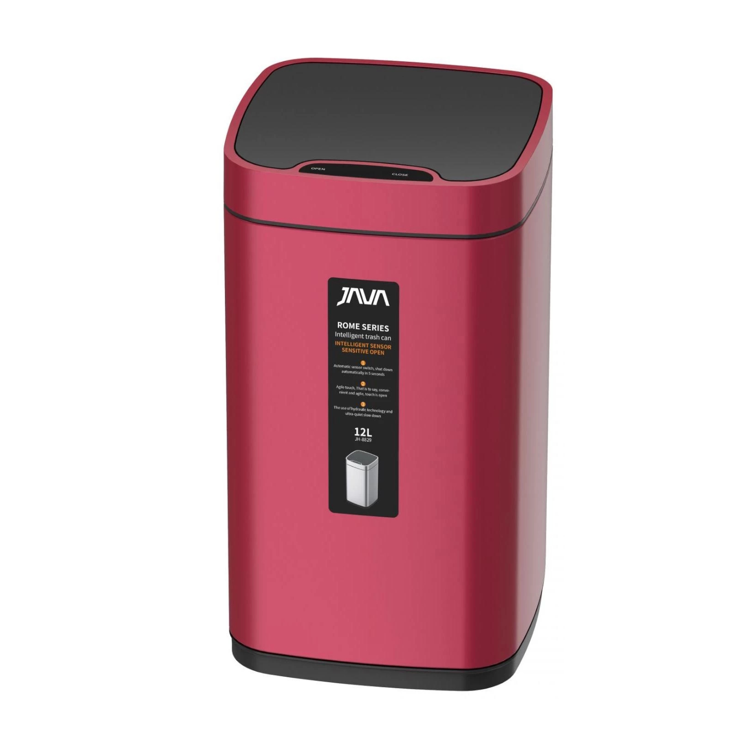 Сенсорное ведро JAVA S-883-12R, 12 литров