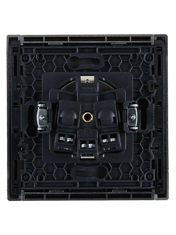 Розетка СП FORTE&PIANO FP515 16А с заземл. защ. шторки винт. крепл. сталь IEK FP-R14-16-K46