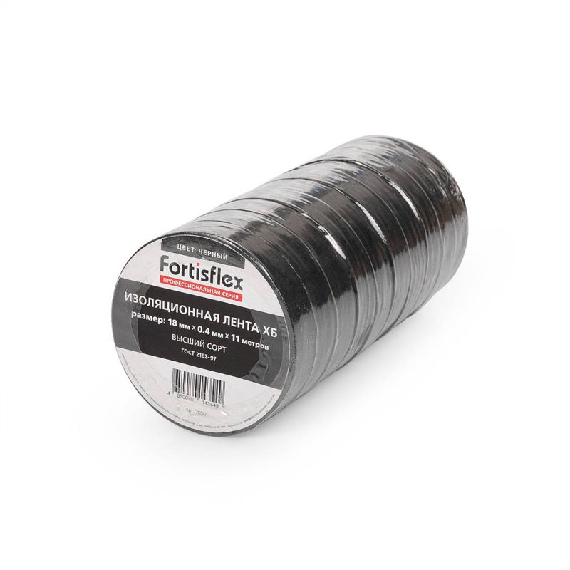 Изолента ХБ 18х0.4х11 черн. Fortisflex 71242