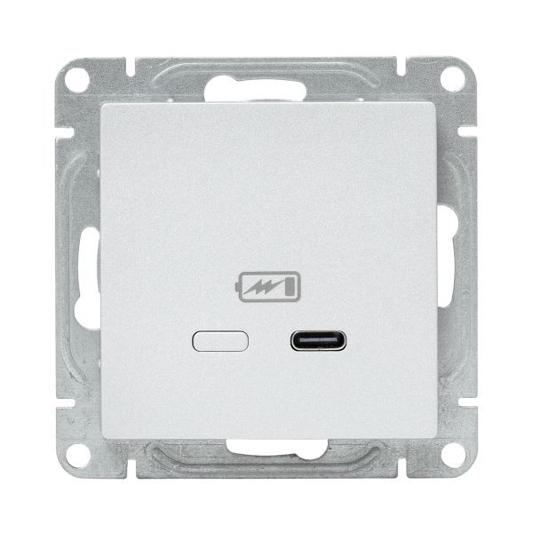 Розетка СП Эпика USB-С быстрая механизм алюм. EKF UP1-SOA-USBCF