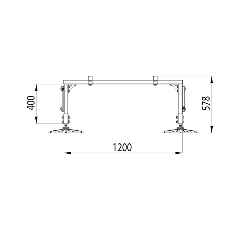 Конструкция опорная для установки оборудования TECHNORAPTOR FOOT 1200х2000 тип 1 HD КМ TR0219