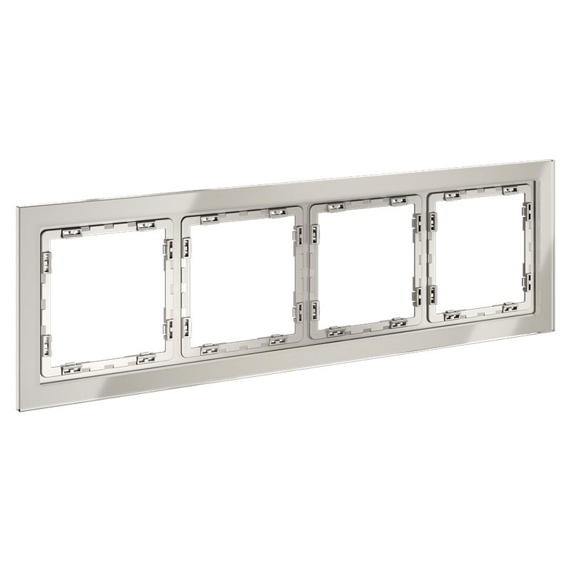 Рамка 4-м S70 стеклян. кашемир Voltum VLS110403