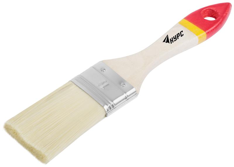 Кисть флейцевая "Модерн" 1.5дюйм (38мм) искусственная щетина деревянная ручка КУРС 00864