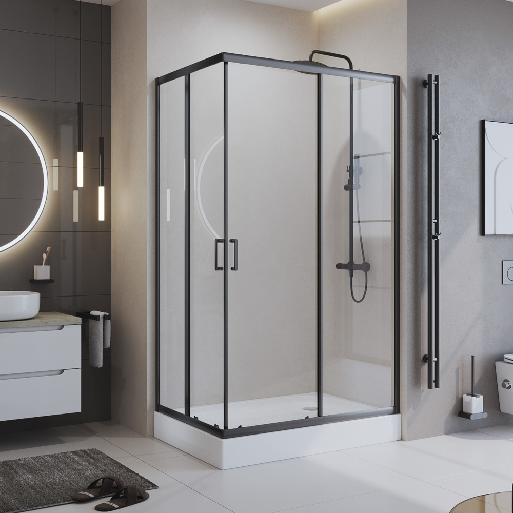 Душевой уголок BelBagno UNO-195-AH-2-120/100-C-NERO