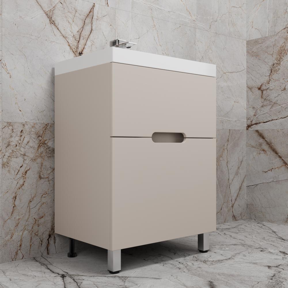 Тумба напольная "Матис 70" под ASTI 70 (2 ящика), КРЕМ, ЭМАЛЬ