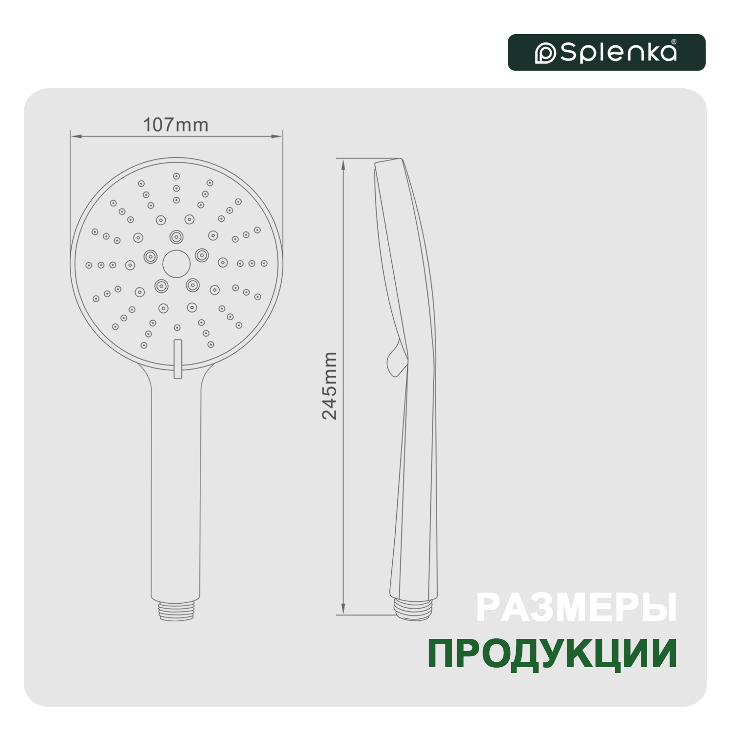 Лейка для душа Splenka S450.04, хром