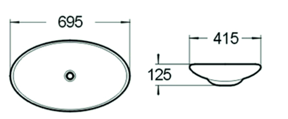 Раковина керамическая (накладная) SL-1031