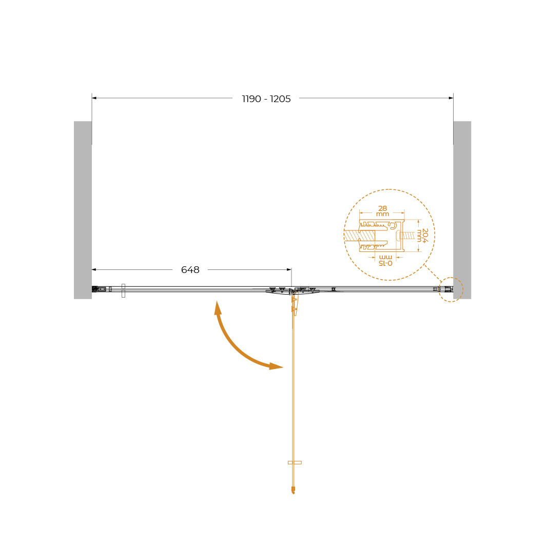 Душевая дверь Cezares LINER-B-12-120-C-Cr-R