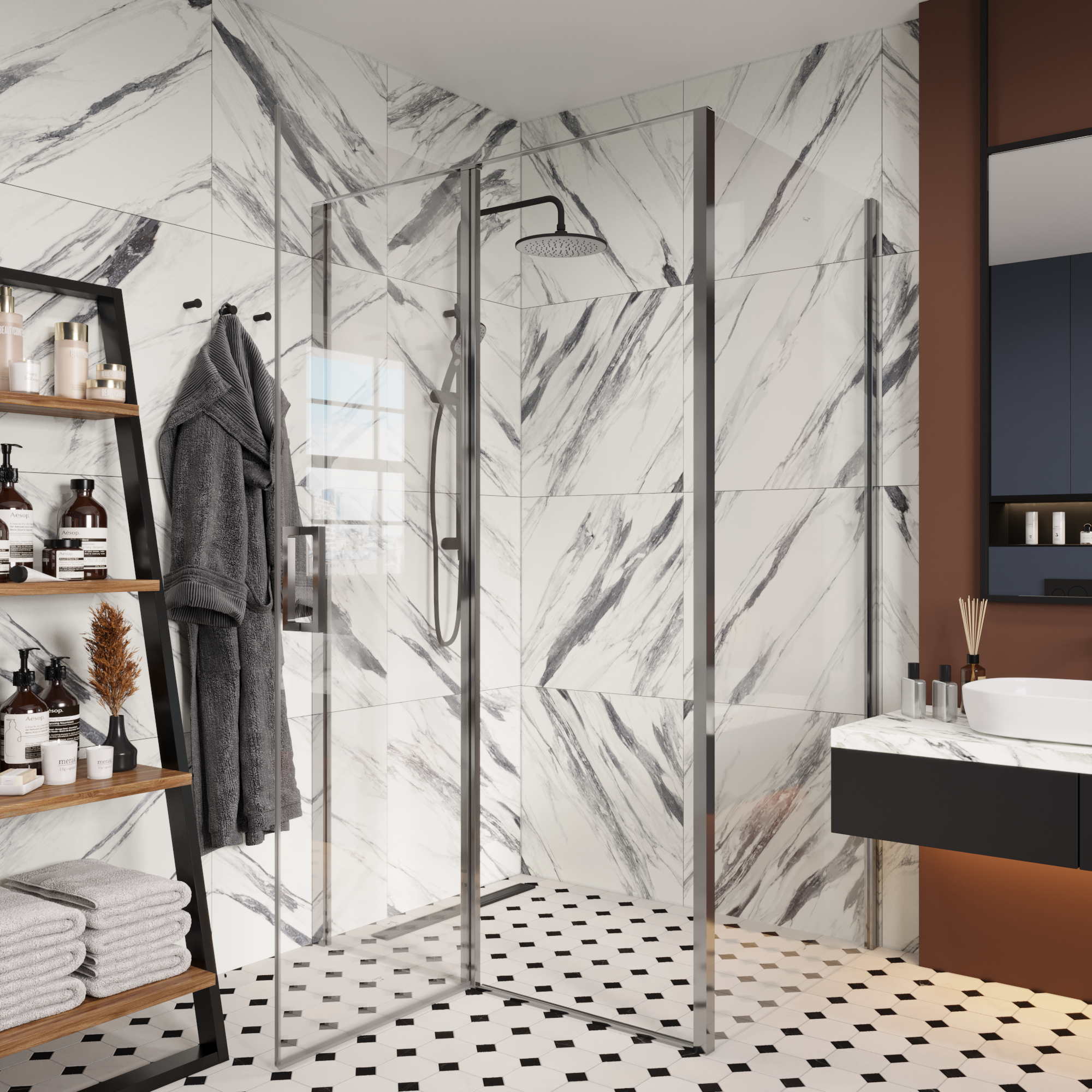 Ограждение VICTORIA120 душевое Ceruttispa без поддона (90x120x195)