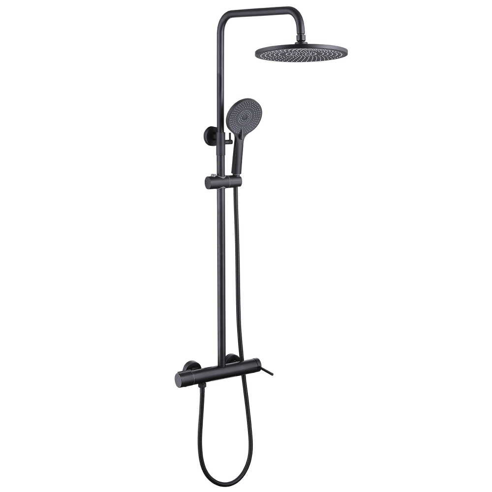 Душевая стойка ABBER Emotion AF8816BL с изливом, черный матовый