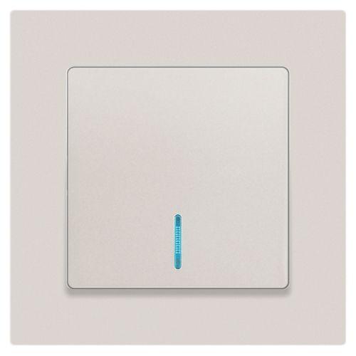 Выключатель 1-кл. СП Accent 6-102-06 10А IP20 250В с подсветкой AL/CU перламутр. Intro Б0063467