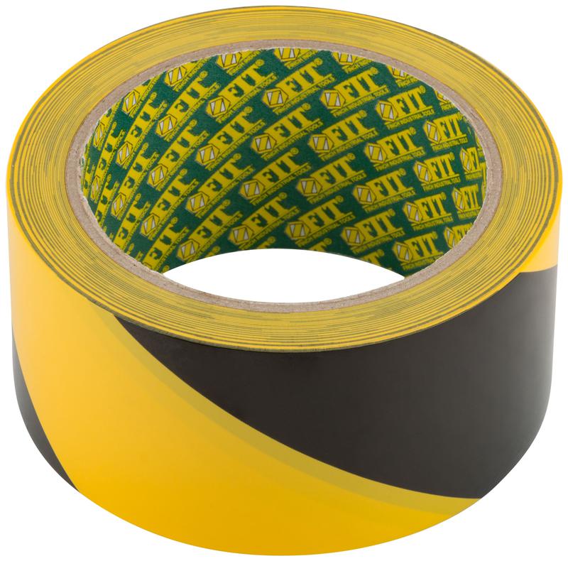 Лента разметочная клейкая 50ммх25м черн.-желт. FIT 11859