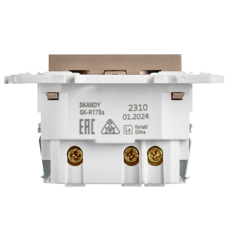 Розетка SKANDY 18Вт 16А с заземл. защ. шторки с USB C SK-R17Sa песочн. IEK SK-R14-16-U14-018-K98