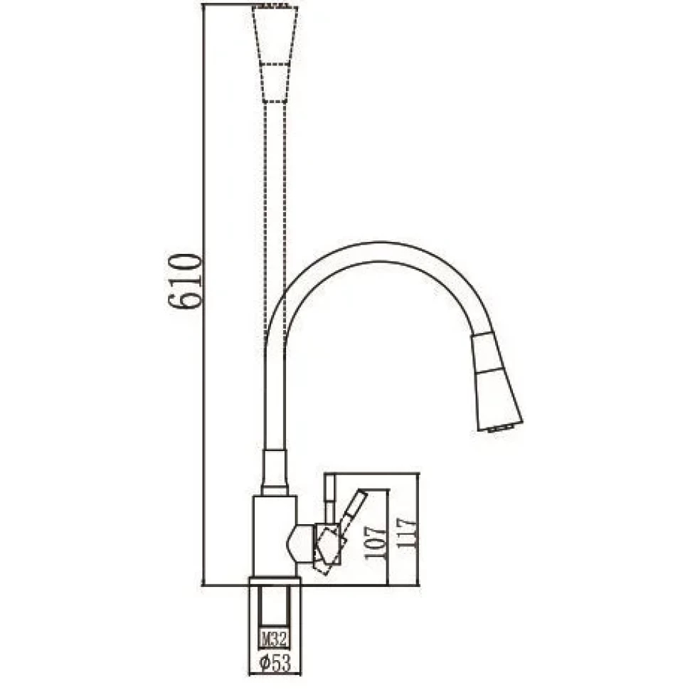 Смеситель для кухни Savol S-3002LM02, сатин