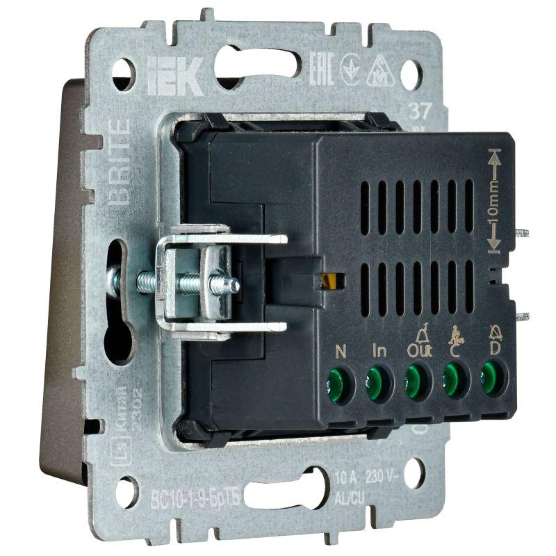 Кнопка звонка BRITE 10А ВС10-1-9-БрТБ для отелей с индик. механизм бронза IEK BR-V14-2-10-K45