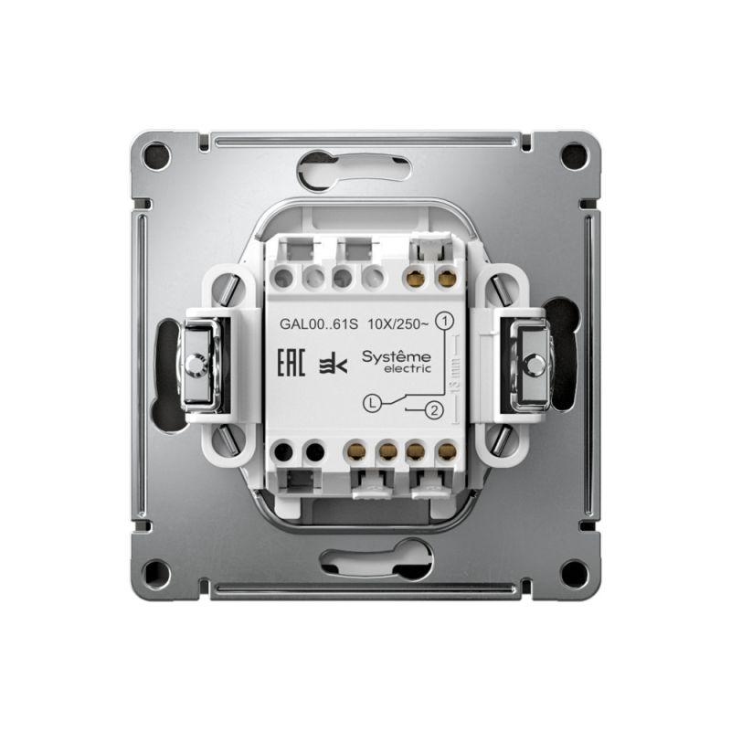 Переключатель 1-кл. ArtGallery 10AX быстрозажим. клем. механизм базальт SE GAL001461S