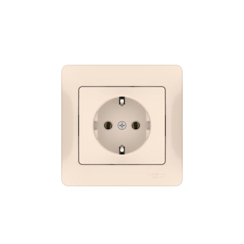Розетка Glossa 16А с заземл. быстрозажим. клем. в сборе беж. SE GSL000242S