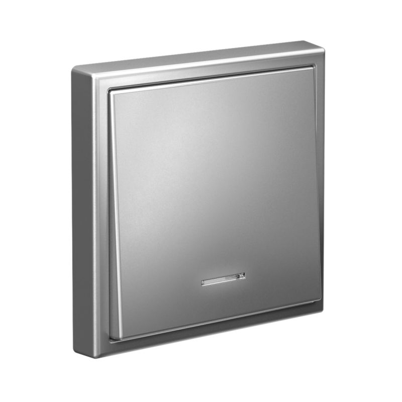 Выключатель 1-кл. ArtGallery (сх. 1а) 10AX с подсветкой механизм сталь SE GAL000913