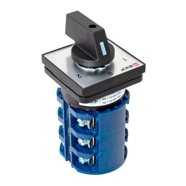 Переключатель кулачковый ПК-1-43 3п 63А "1-0-2" IP65 EKF pk-1-43-63-65